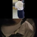 [痴漢×接写]真面目そうな巨乳〇Kがぽろりしながら痴漢されているところを特殊カメラで接写
