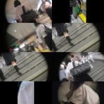 【駅前尾行/痴漢盗撮】真面目そうなショートカット制服〇Kの巨乳と巨尻に伸びる4本の手