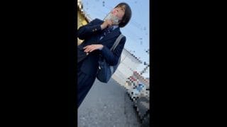 【電射男-バス編001】顔見知りをお触りしちゃいました…かわいいショートカット女子校生