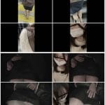 [痴漢盗撮/姉系]たぬき顔のデニスカお姉さん。気が弱すぎてされるがまま。パンストをビリビリにされて尻丸出し