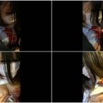 [車内痴かん]飛び出す巨乳の黒髪K。目を見開きながら抵抗するもおかまいなしの痴かん集団との攻防12分間