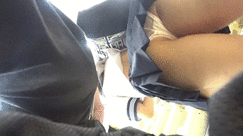 夏セーラー服少女を逆さ撮り&追跡お触り!Part①