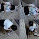 複数人で潰れたOLをお触り悪戯。マ●コと美乳晒して写真撮影【胸チラ/パンチラ】