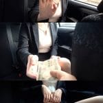 美爆乳の美人OL/車内でおっぱいセクハラ・M字開脚/感じる乳首でホテル交渉【パンツ買取交渉】