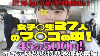 《夏休み特別企画》【電車チカン】世界初の衝撃映像集!女子校生27人のマ○コの中!★オキテ破りの特典映像総集編
